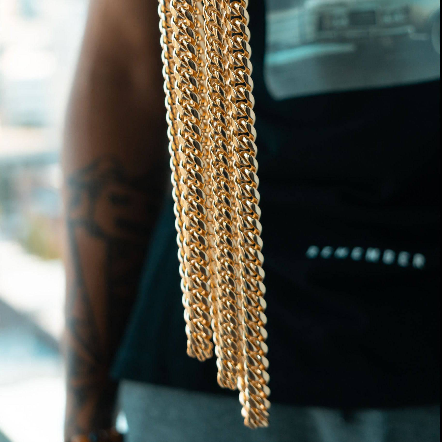 Solid Gold Miami Cuban Link Chain - Water ATL