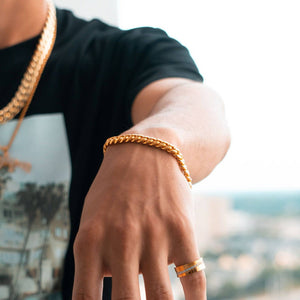 Solid Gold Miami Cuban Link Bracelet - Water ATL