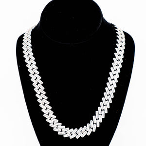 Diamond Baguette Cuban Link Chain 18mm - Water ATL