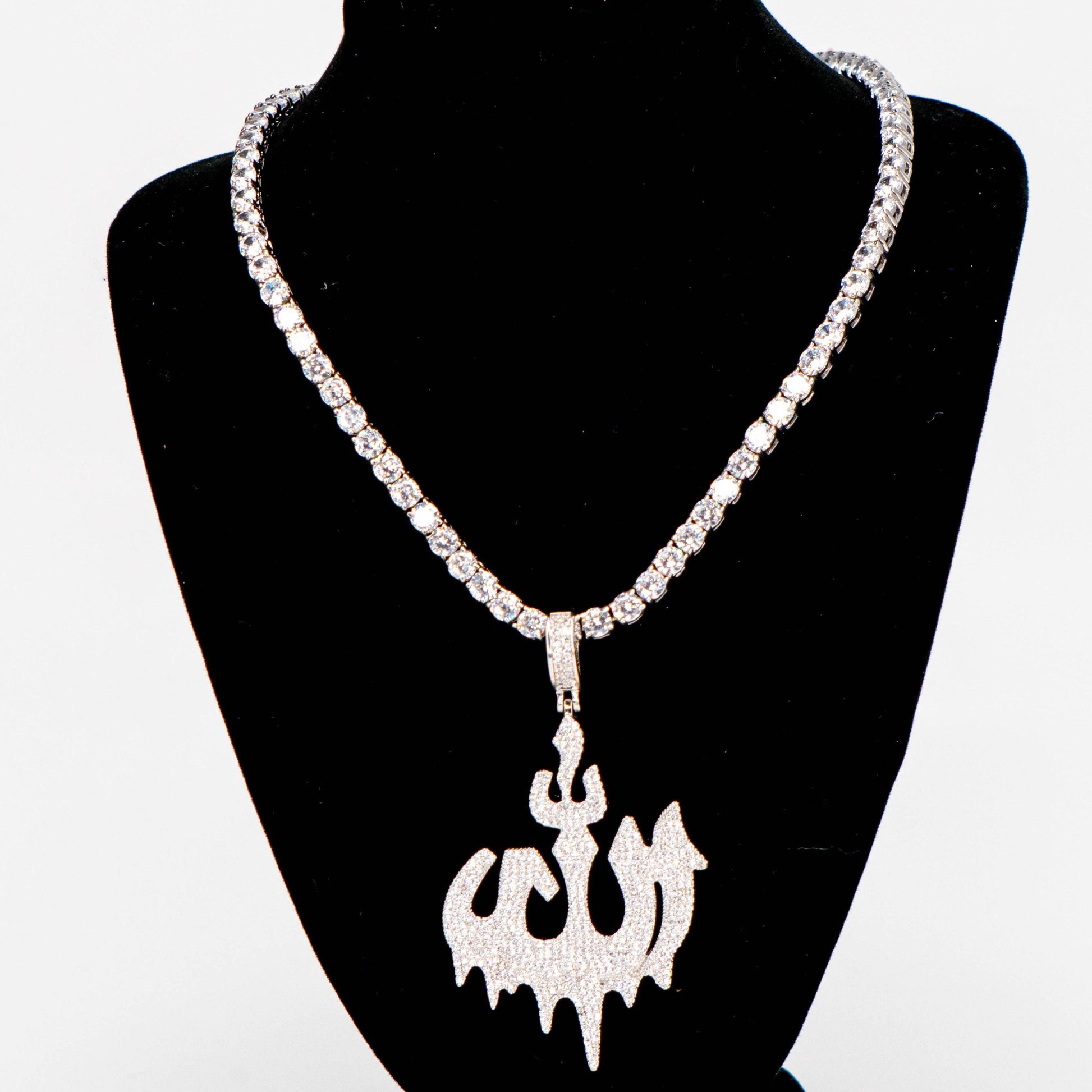 Allah Pendant with 4mm tennis chain - Water ATL