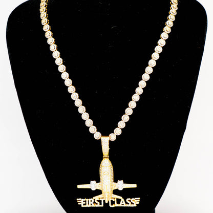 First Class Pendant with 4mm Sundial Tennis Chain - Water ATL