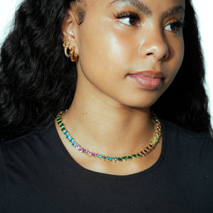 Prism Rainbow Tennis Necklace