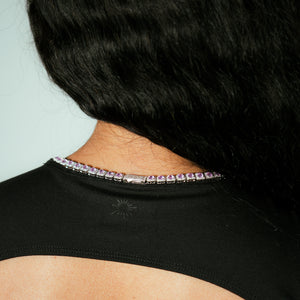 Rosé Square Tennis Necklace