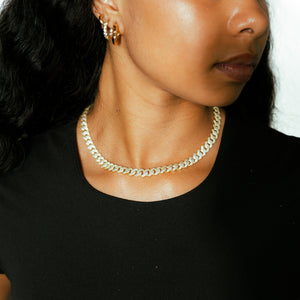 Women Diamond Prong Miami Cuban Link Choker (12mm)