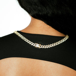 Women Diamond Prong Miami Cuban Link Choker (12mm)