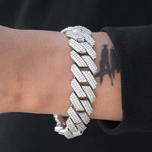 Diamond Prong Miami Cuban Link Bracelet (18mm) - Water ATL