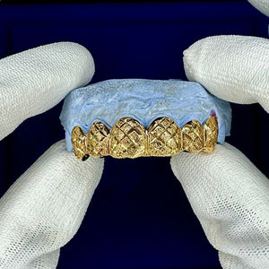 Diamond Cut Solid Face Grillz Set - Water ATL