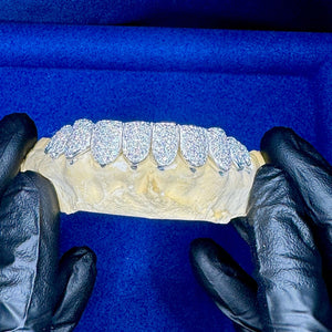 Perm Cut Full Set Bottom Diamond Grillz (8 Teeth) - Water ATL