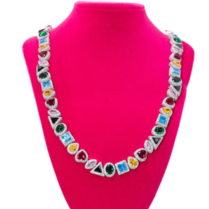 Celeste Multi-Gemstone Tennis Necklace