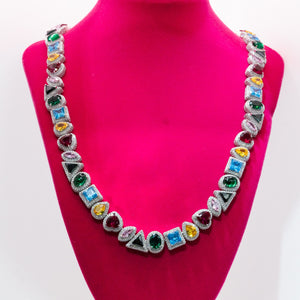 Celeste Multi-Gemstone Tennis Necklace