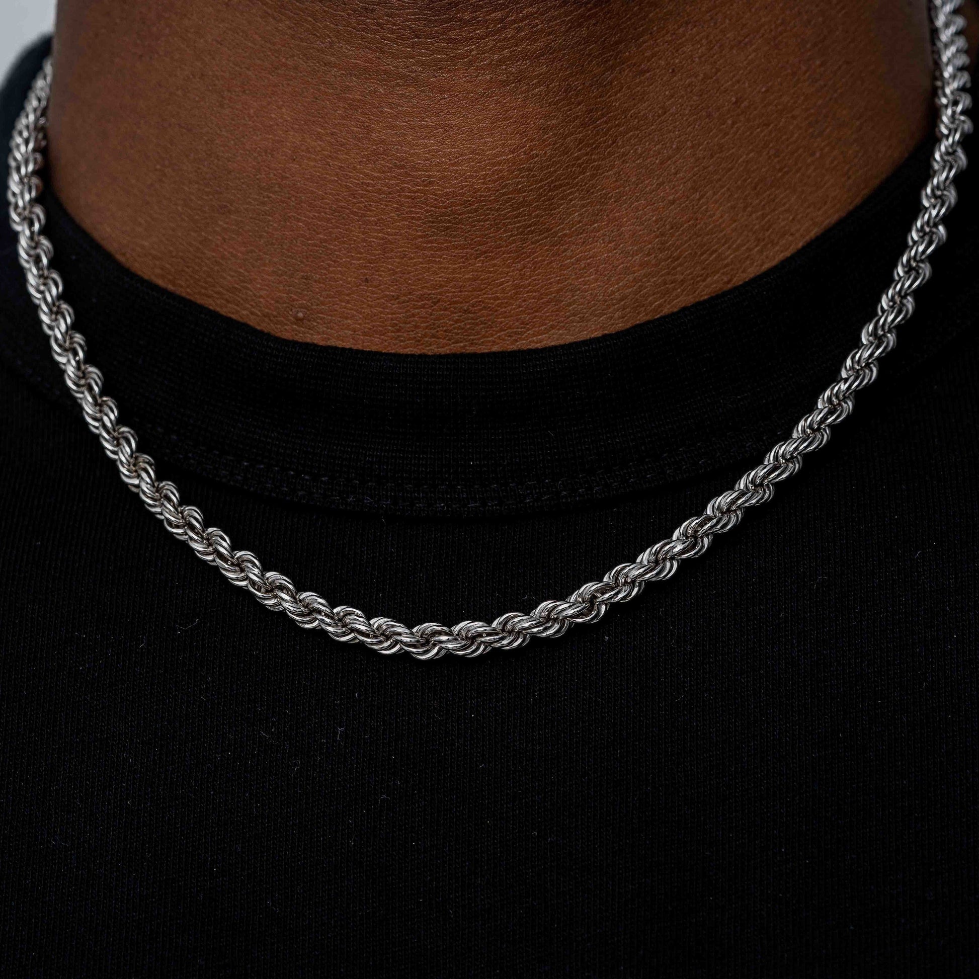 5mm Rope Chain in White Gold - Patrice Diamonds